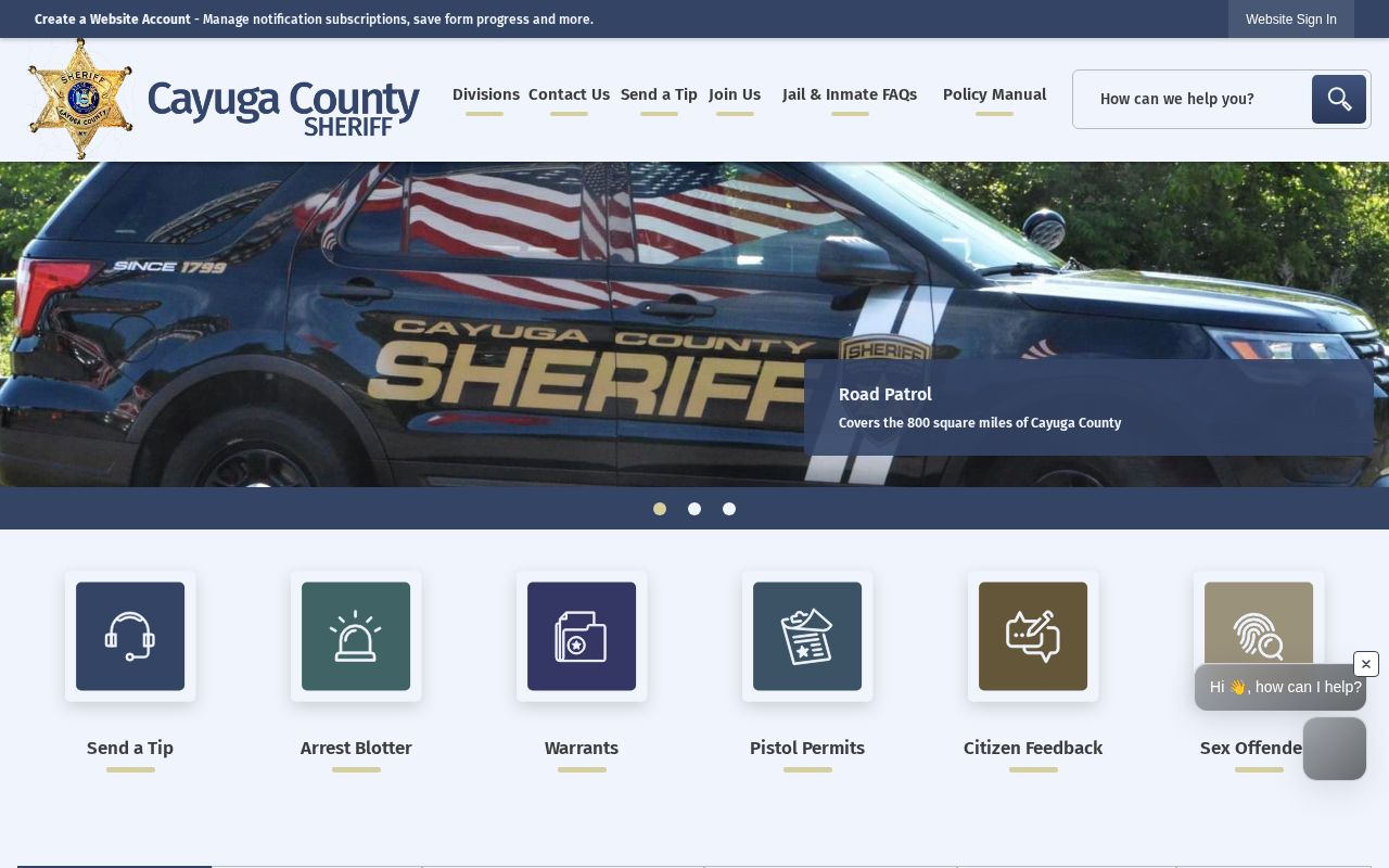 Cayuga County Sheriff official arrest and record source